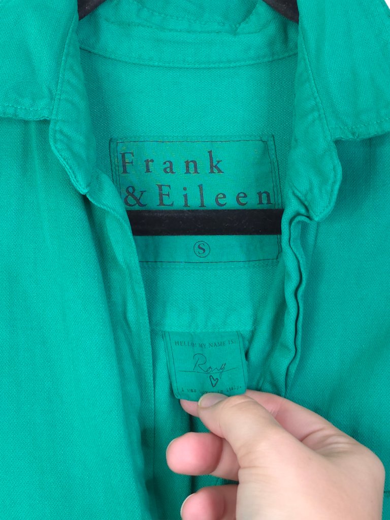 Frank & Eileen Rory Dress Clover Green Famous Denim Maxi Shirtdress Size S — image 3 of 6